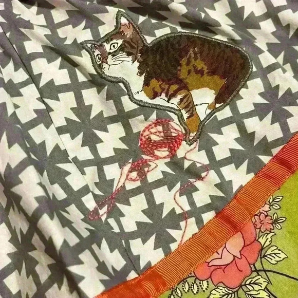 Matilda Jane Secret Fields Pretty Kitty Cat Girl’s Skirt Size 2 Twirl Floral - Picture 5 of 6